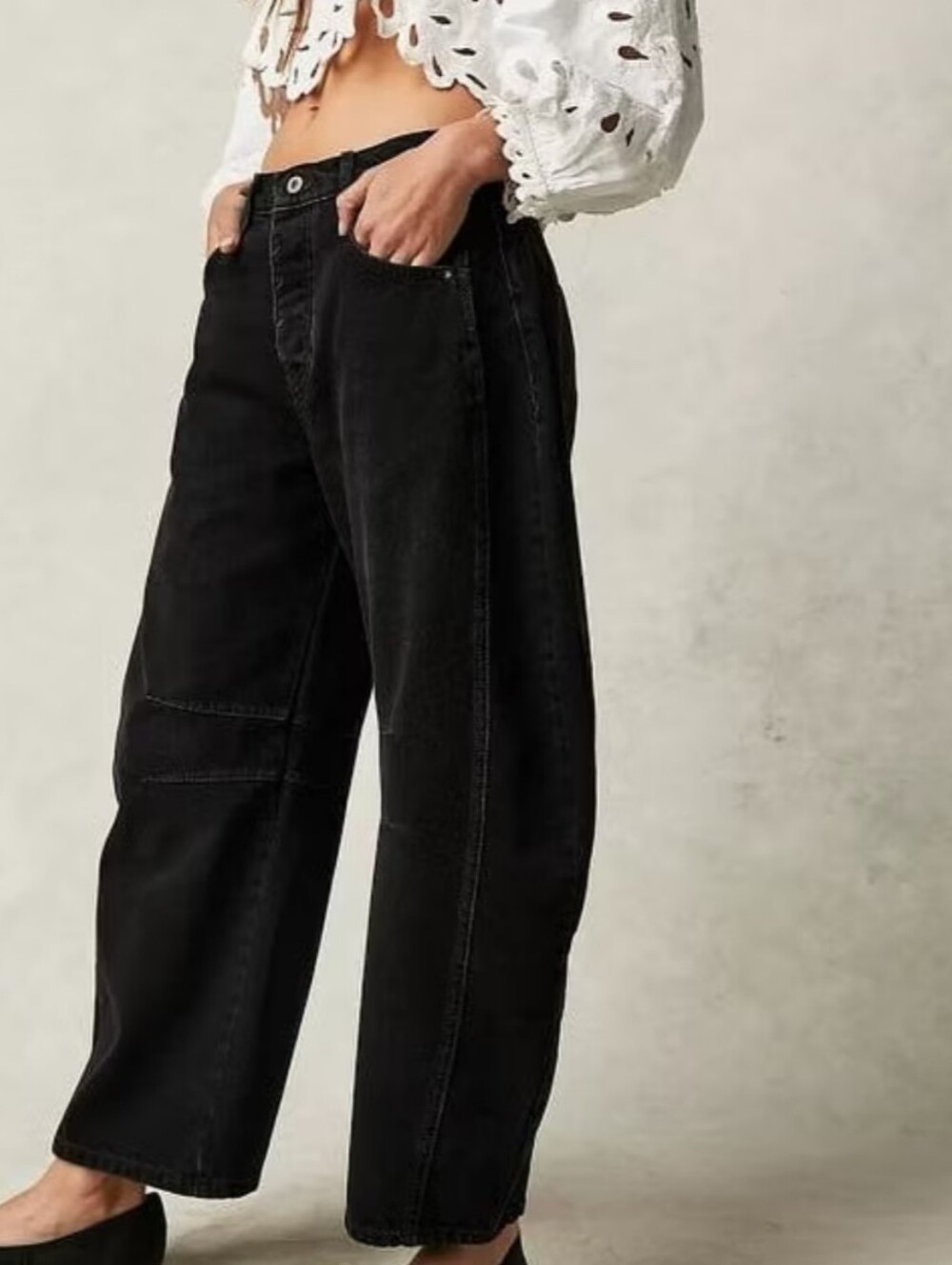 Free People We The Free Lucky You Mid Rise Barrel Soundwave - Picture 15 of 16
